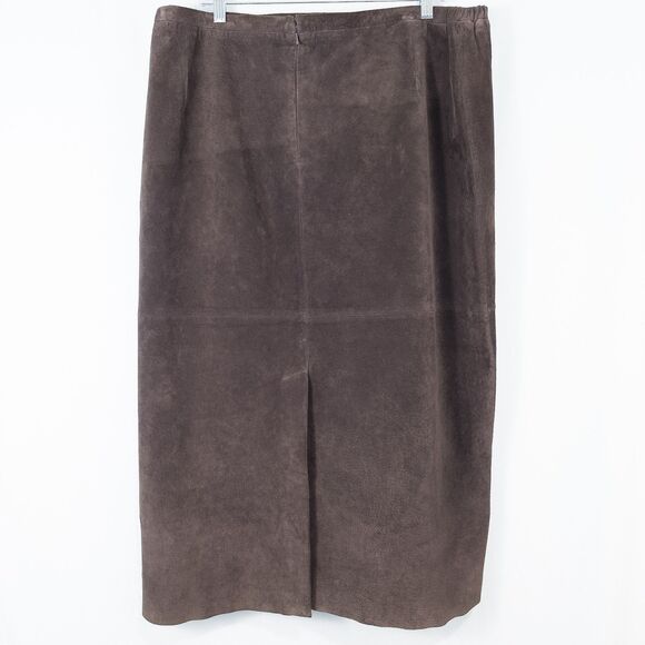 Vintage St Johns Bay Washable Suede Maxi Skirt Womens 20W Cowgirl Western Boho - Picture 2 of 16